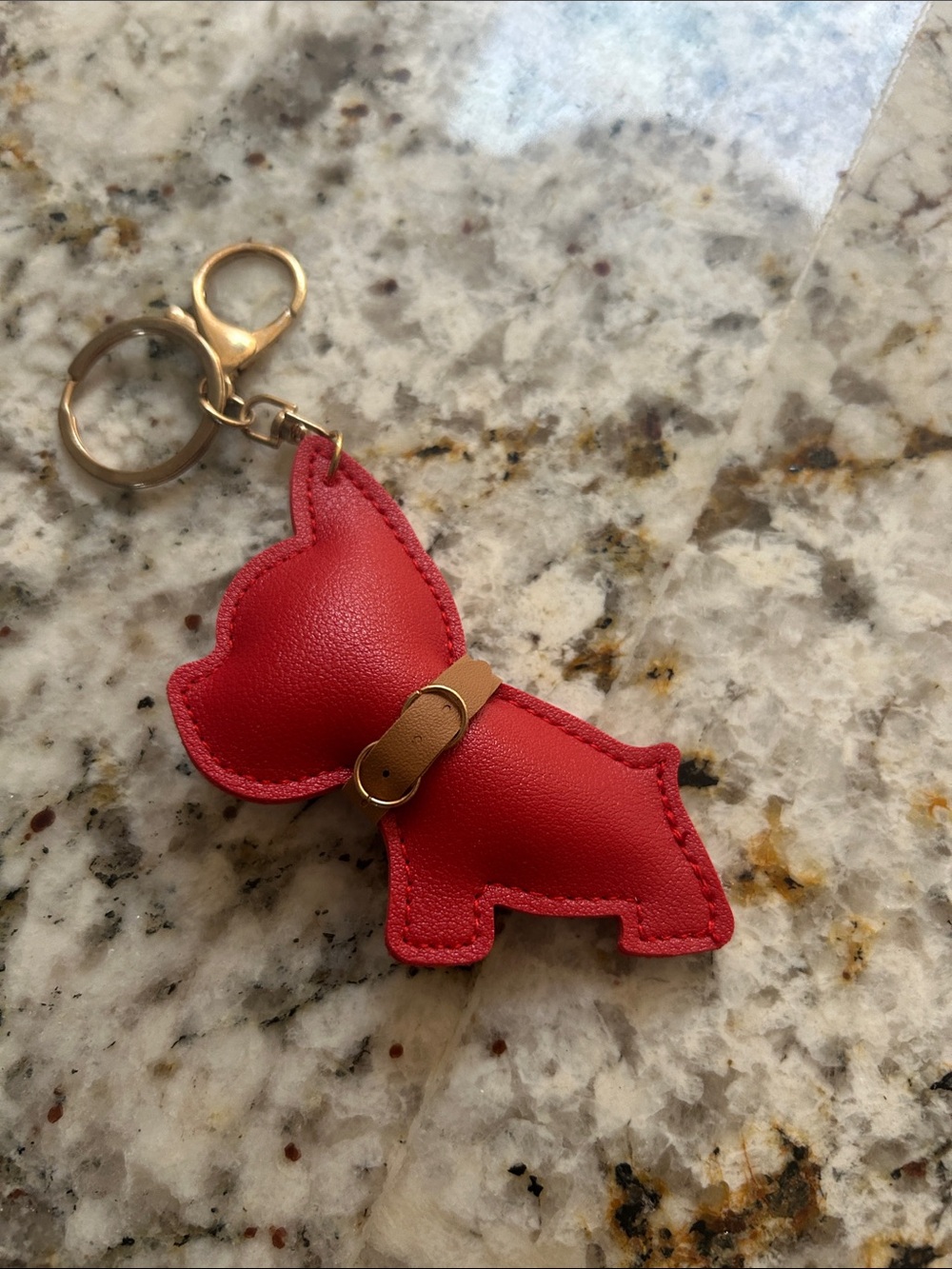 Red Dog Keychain Accessory for purse